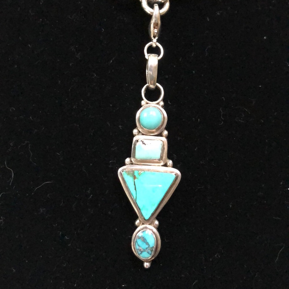 SOLD Turquoise and 925 sterling silver drop. - Picture 1 of 3